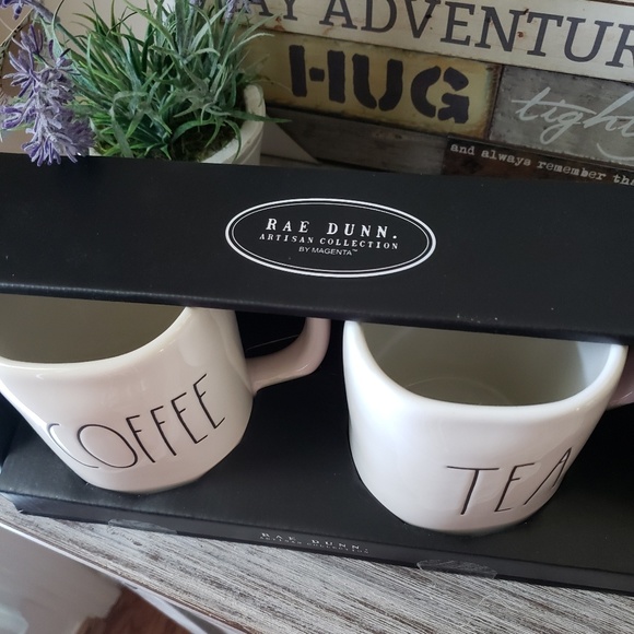 NEW Rae Dunn 2 Mug COFFEE and TEA Set in Box - Picture 2 of 4